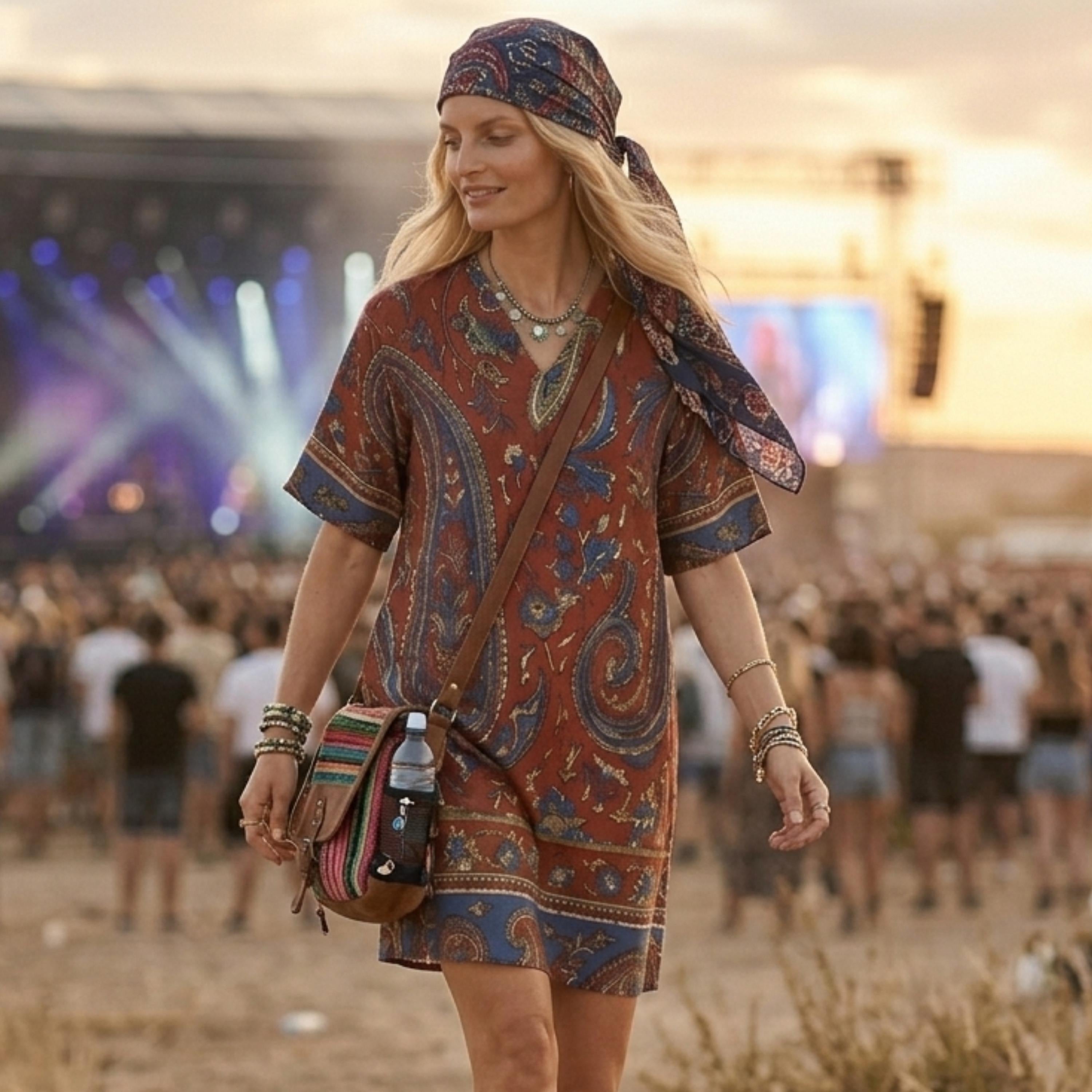 Paisley Boho Tunic Dress | Festival Vacation Shift Dress
