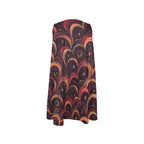 Retro Swirl A-Line Mini Dress with Pockets | 70s Wearable Art