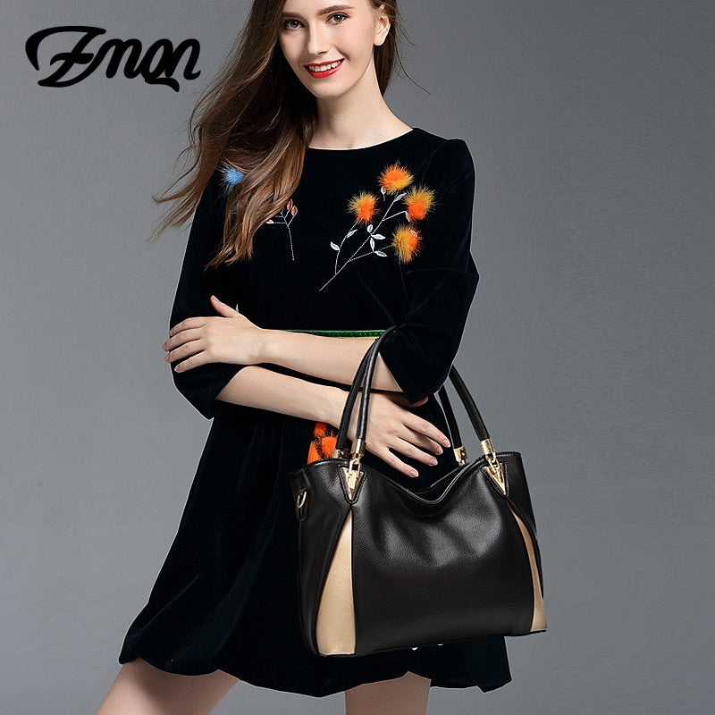 Women's PU zipper shoulder bag, approximately 31 × 13 × 25 cm