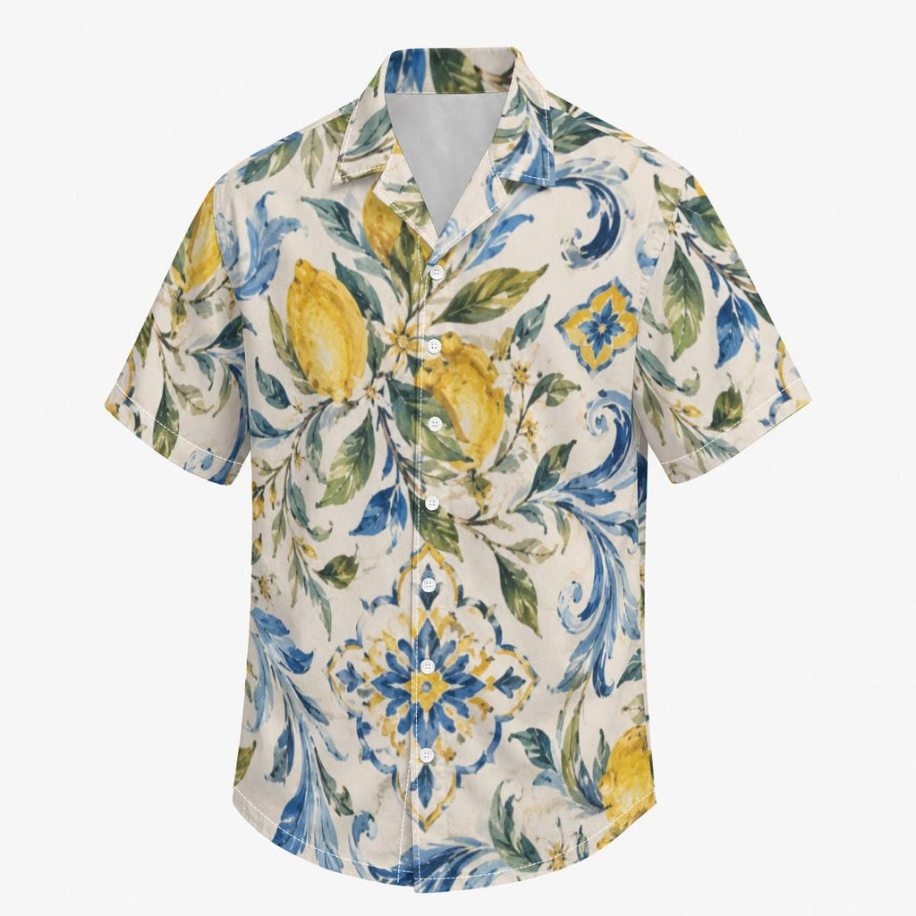 Men’s Lemon Cotton Poplin Shirt | Amalfi Resort Button-Up
