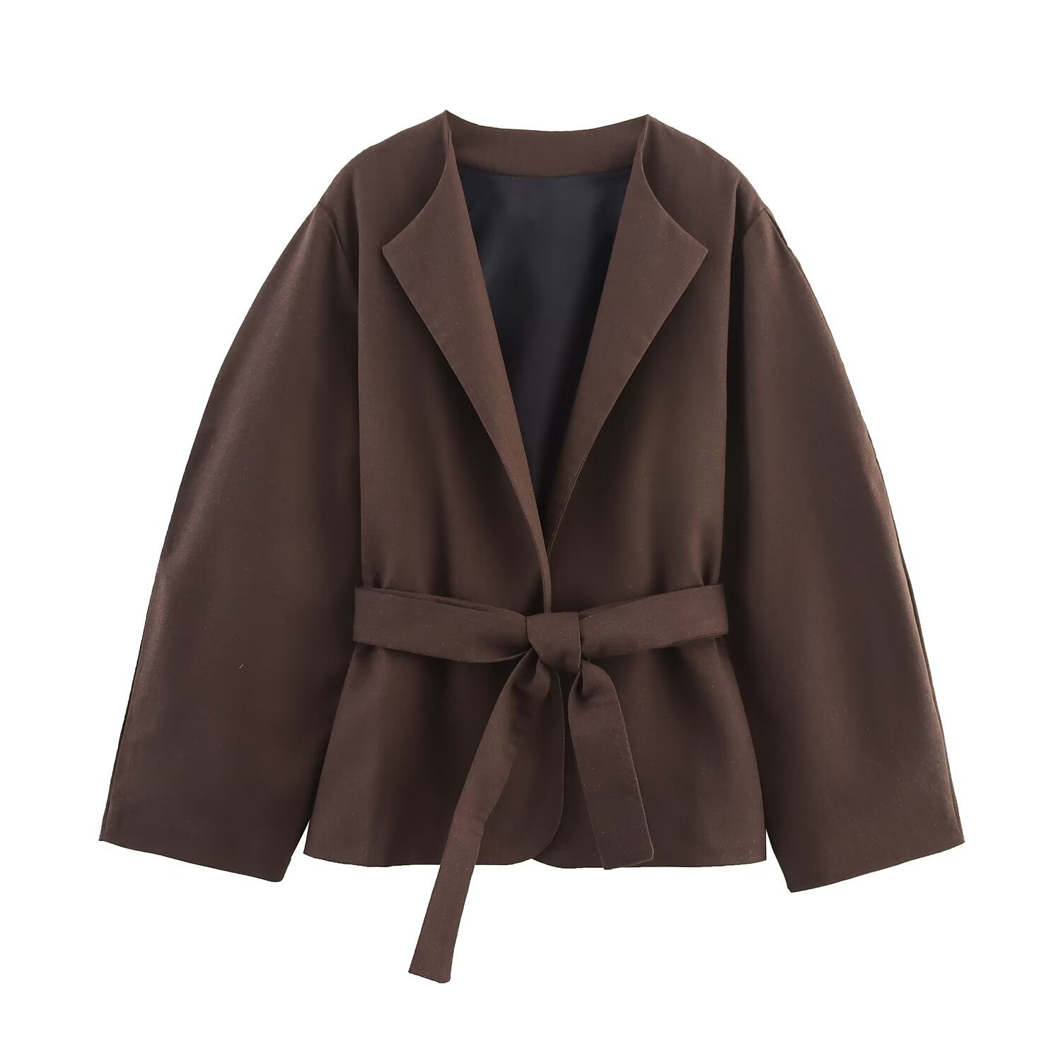 Women's belted kimono jacket and pants two-piece set