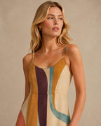 Abstract Spaghetti Strap Mini Dress | Retro Resort Sundress