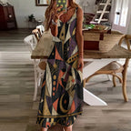 Stained Glass Halloween Slip Maxi Dress | Dark Art Strappy Dress