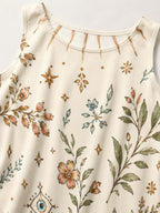 Mediterranean Evil Eye Dress | Floral Coastal A-Line Pocket Dress