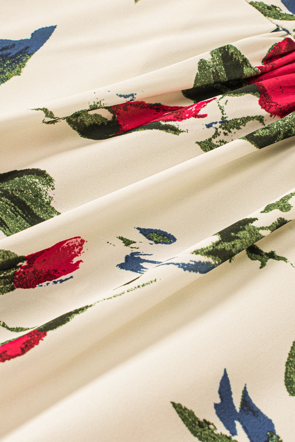 Women's half-sleeve floral kimono in beige