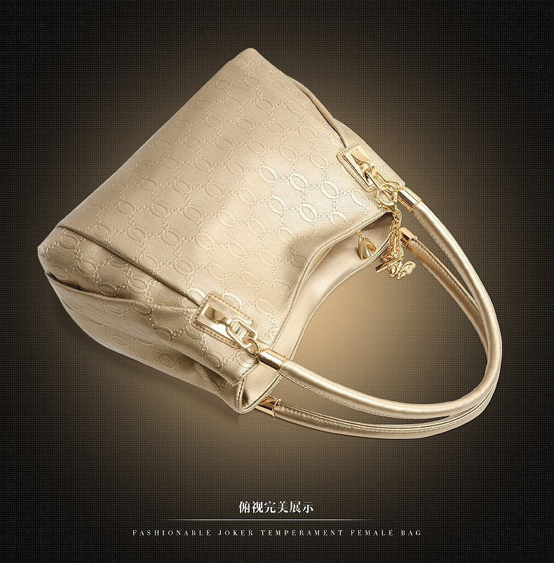 Women's three-piece PU handbag, messenger bag and purse set