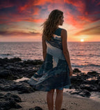 Whale Art A-Line Dress | Coastal Sleeveless Pocket Dress