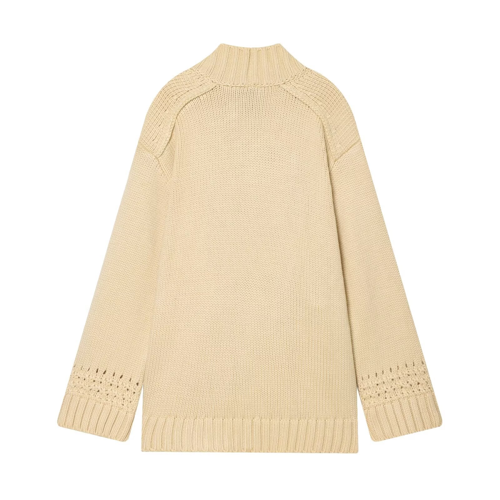 Apricot V-neck kimono-style jacket with long sleeves