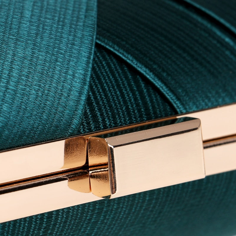 Women's mini tassel chain evening clutch in green, gold, black or silver