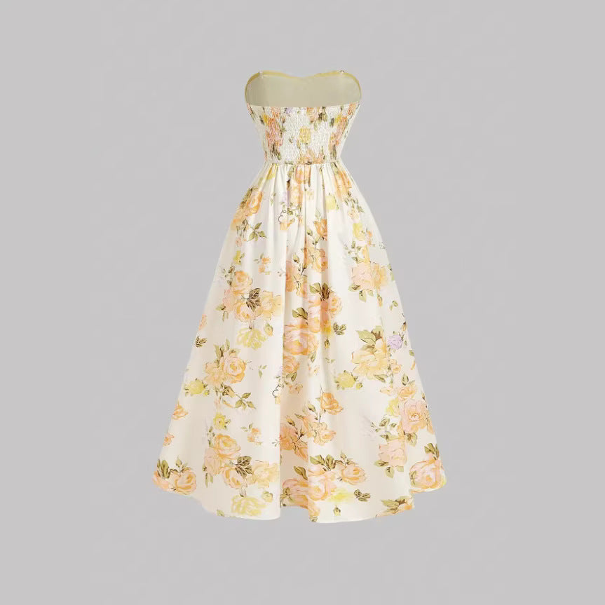 Yellow Sleeveless A-Line Dress