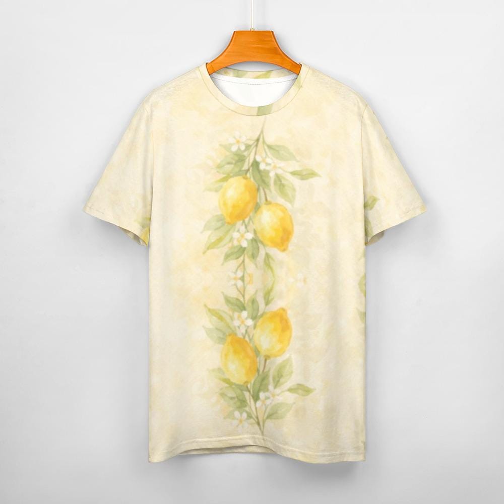 Watercolor Lemon Cotton T-Shirt | Amalfi Mediterranean Summer Tee