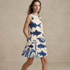 Indigo Fish A-Line Dress | Coastal Pocket Summer Dress