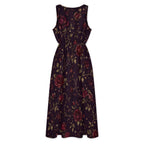 Plum Botanical Maxi Dress with Pockets | V-Neck Resort Dress