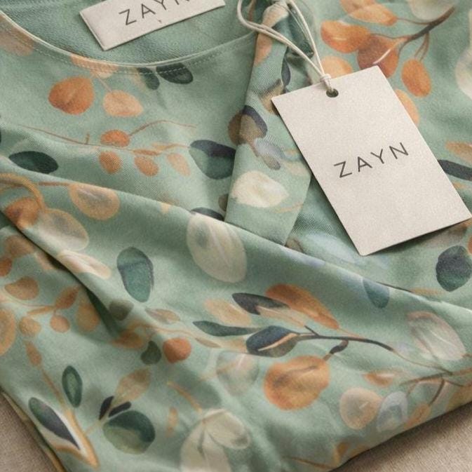 Sage Green Botanical A-Line Mini Dress | Watercolor Leaf Pocket Dress
