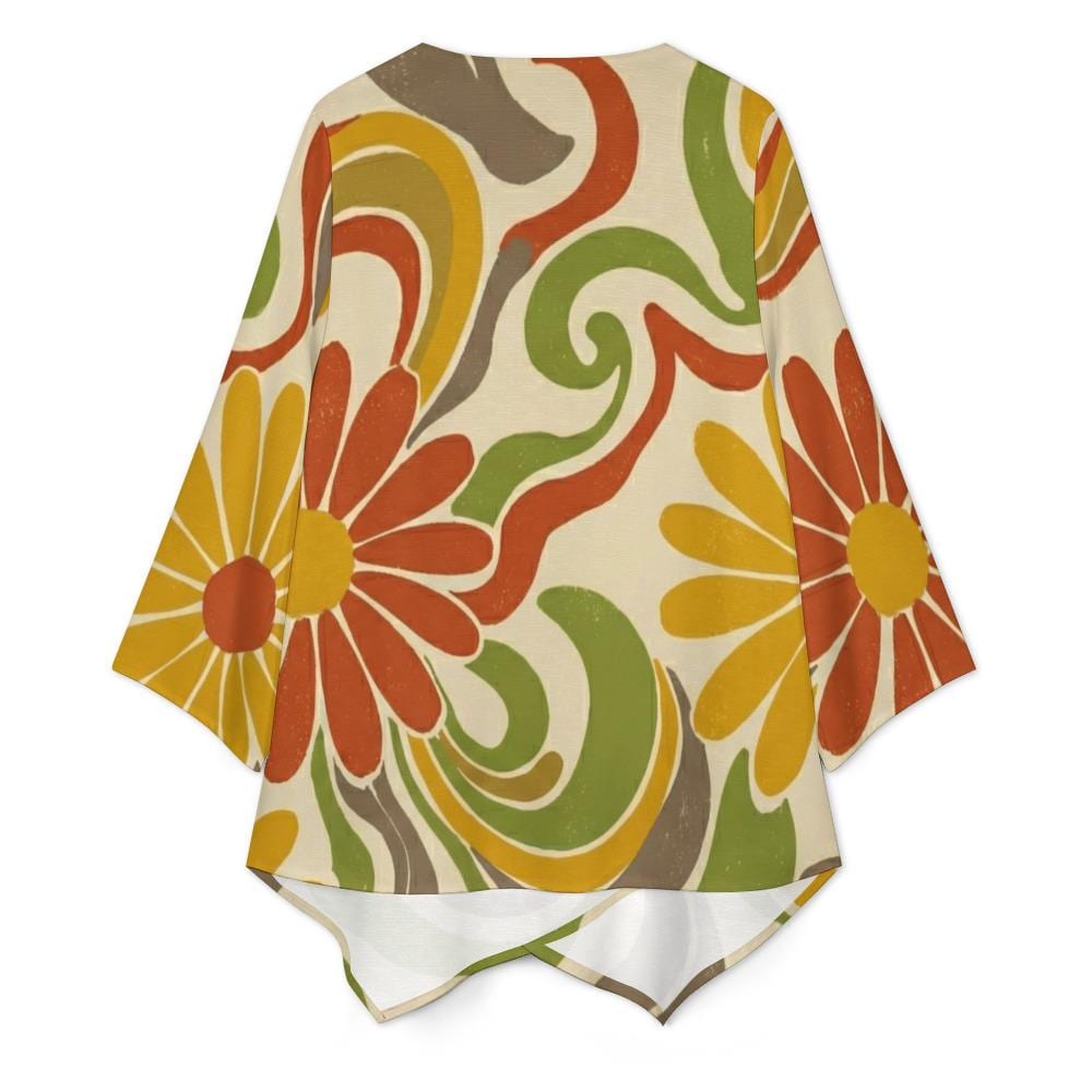 Abstract Floral V-Neck Tunic | Boho Zipper Travel Top