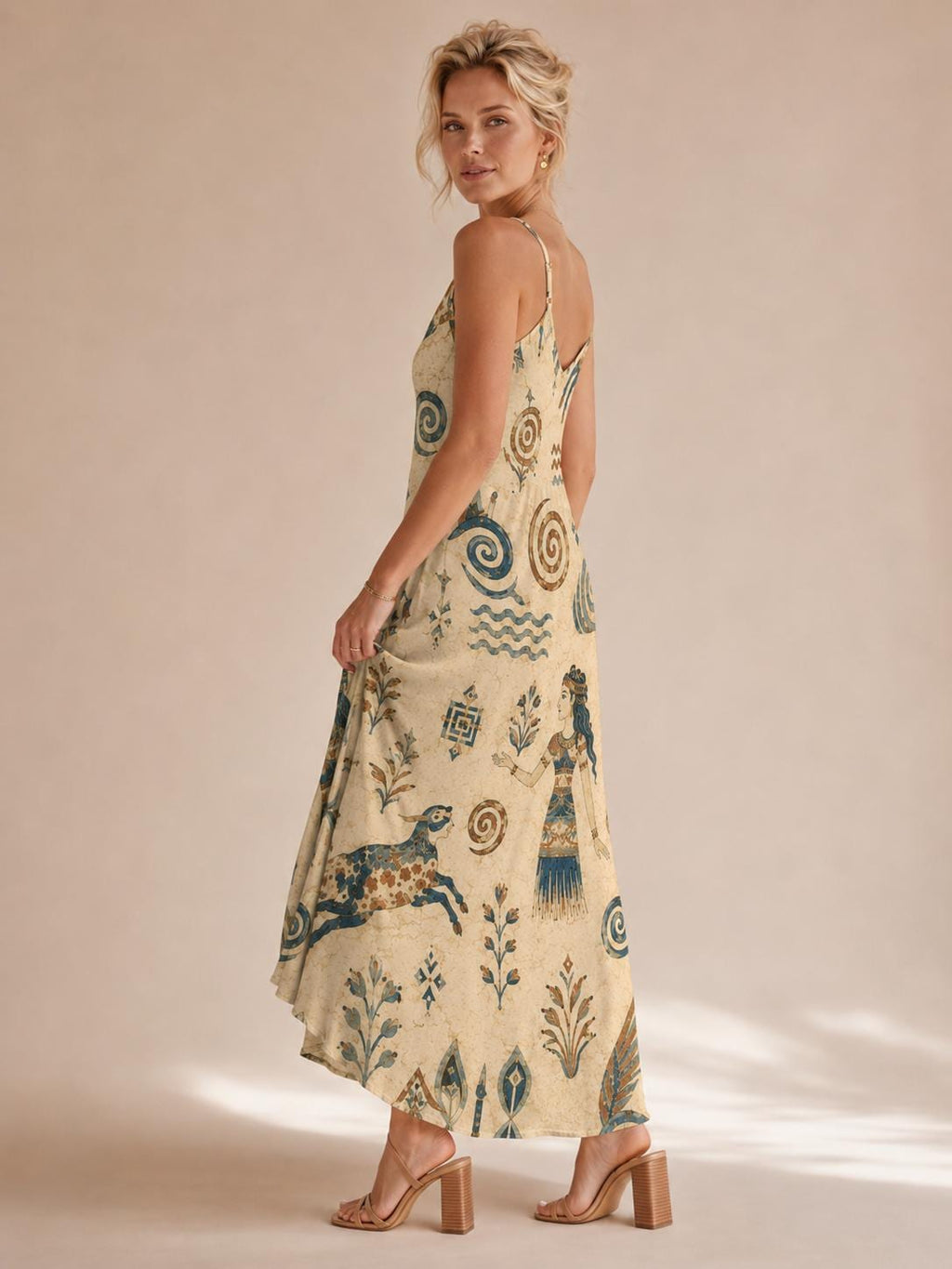 Greek Goddess Maxi Dress | Minoan Tribal Coastal Resort Dress