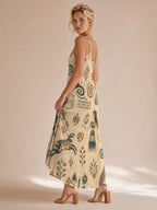Greek Goddess Maxi Dress | Minoan Tribal Coastal Resort Dress