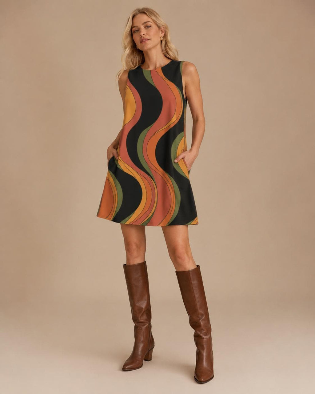 Retro Wave A-Line Mini Dress