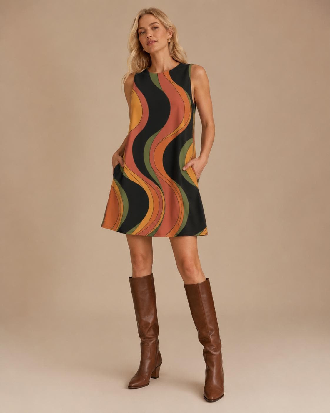 Retro Wave A-Line Mini Dress