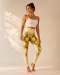 Amalfi Lemon Yoga Leggings | Mediterranean Coastal Activewear