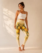 Amalfi Lemon Yoga Leggings | Mediterranean Coastal Activewear
