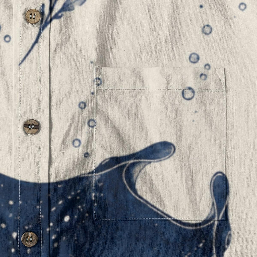 Men’s Manta Ray Cotton Shirt | Coastal Marine Resort Shirt