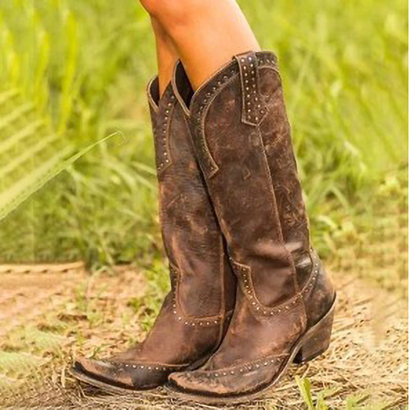 Women's long retro boots product image