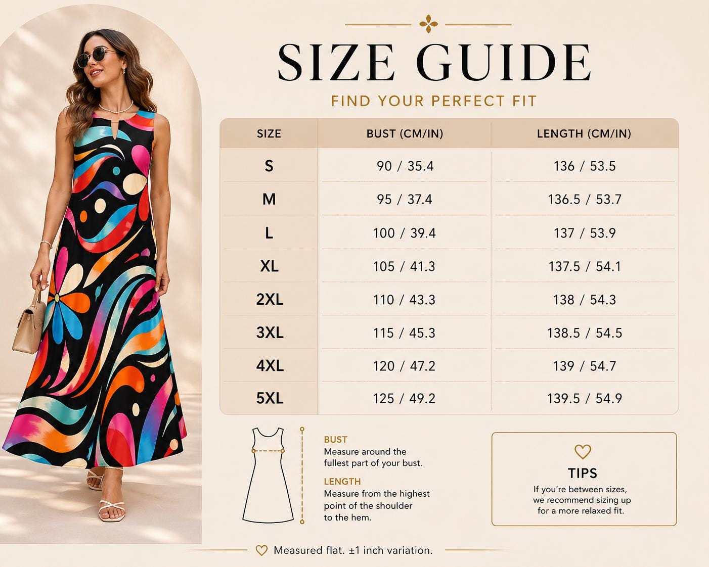 Colorful Artistic Maxi Dress with Pockets | Wearable Art Vacation Dress