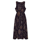 Burgundy Floral Maxi Dress with Pockets | V-Neck Resort Dress