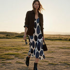 Olive Print Maxi Dress | Mediterranean Boho Resort Dress