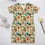 Botanical V-Neck Pocket Midi Dress | Relaxed Summer Dress