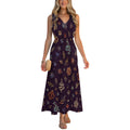 Midnight Floral Maxi Dress with Pockets | V-Neck Resort Dress