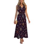 Midnight Floral Maxi Dress with Pockets | V-Neck Resort Dress