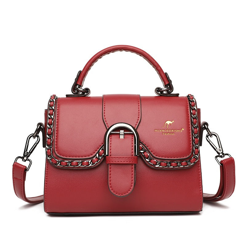 Women's PU flap shoulder bag with magnetic closure in seven colors