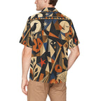 Men’s Retro Halloween Hawaiian Shirt | Geometric Pumpkin Eye