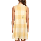 Lemon Gingham Mini Dress | Coastal Picnic Pocket Sundress