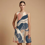 Seashell Abstract A-Line Pocket Dress | Coastal Summer Mini Dress