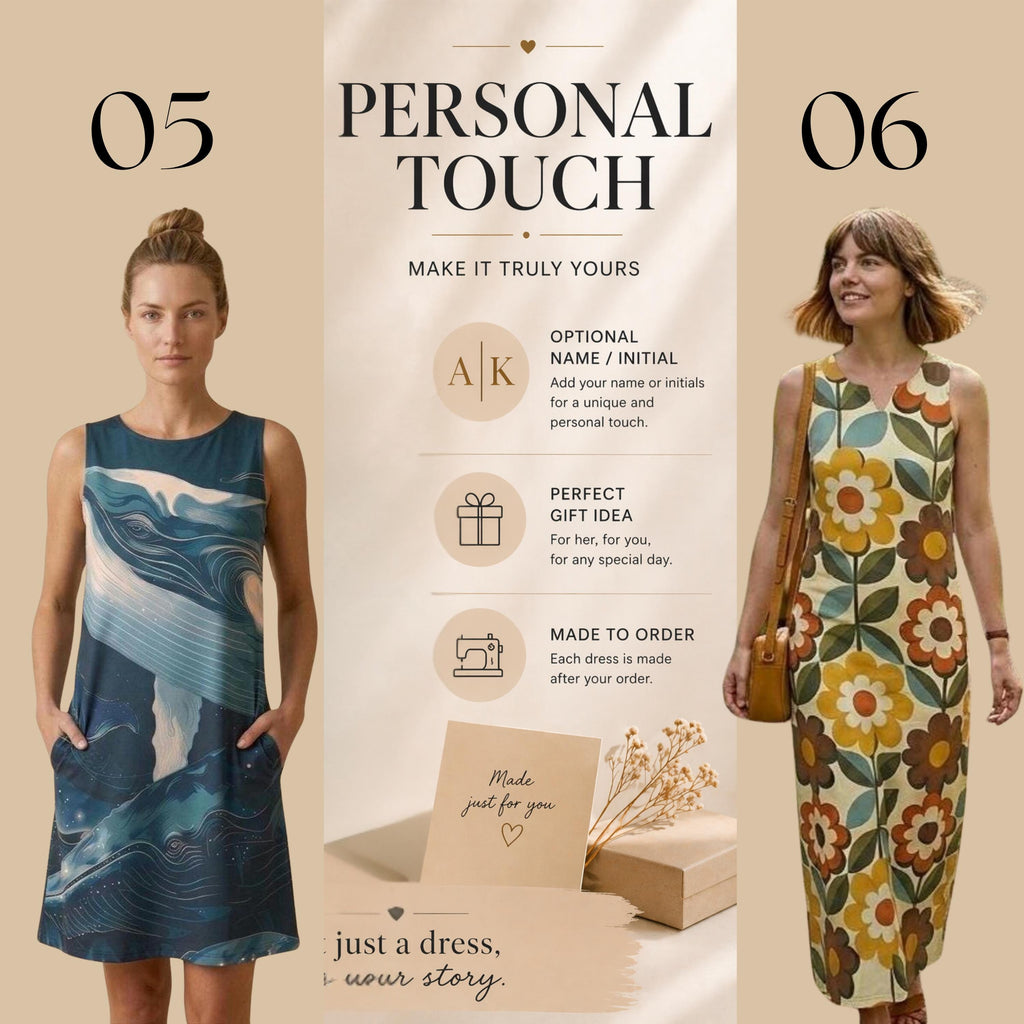 Custom A-Line Midi Dress | Design Your Own Personalized Dress