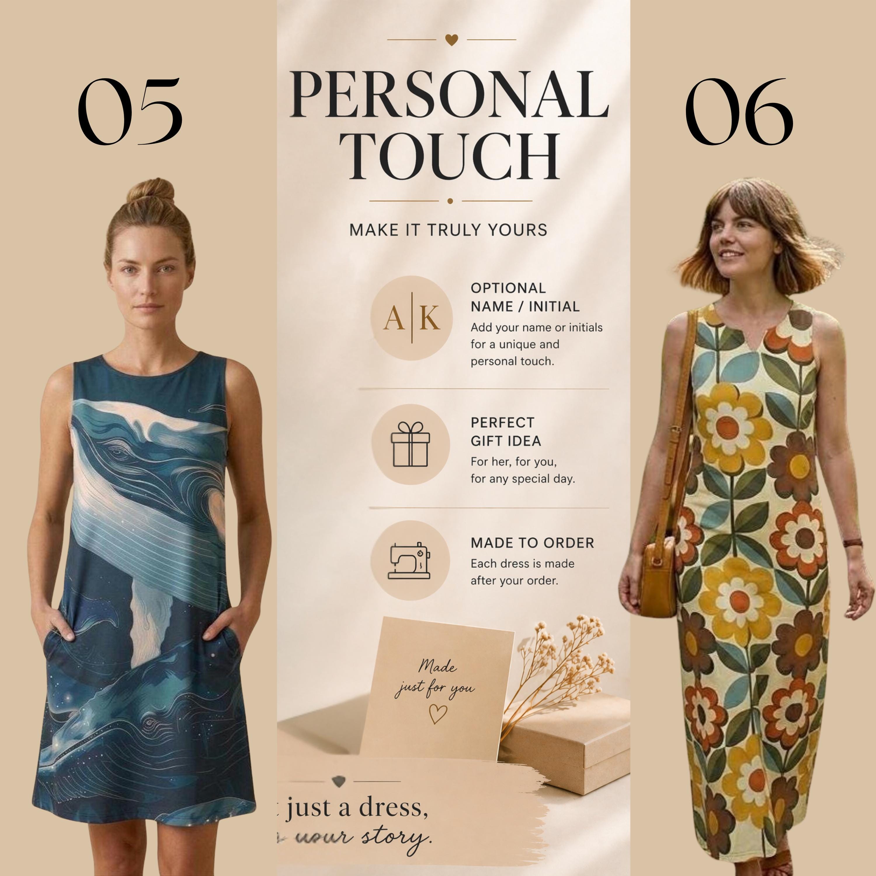 Custom A-Line Midi Dress | Design Your Own Personalized Dress