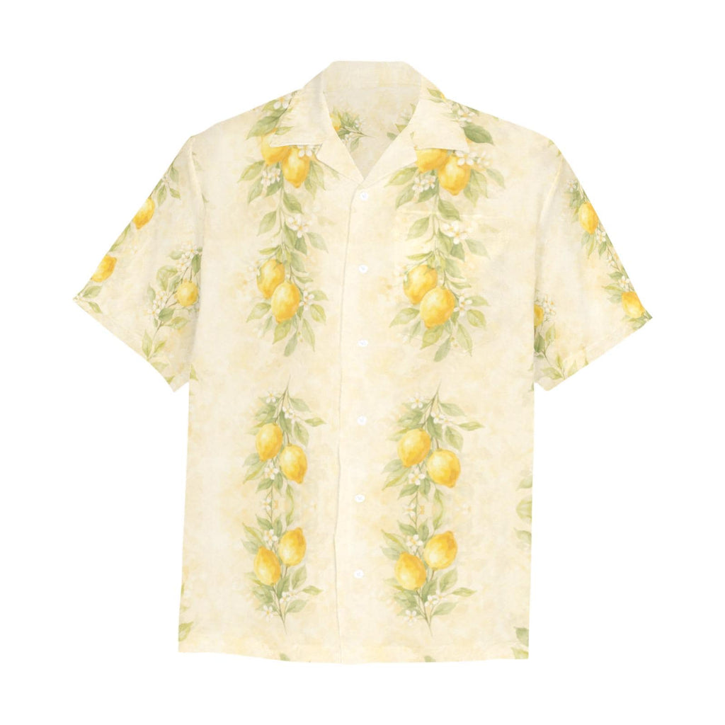 Men’s Lemon Hawaiian Shirt | Yellow Resort Vacation Button-Up