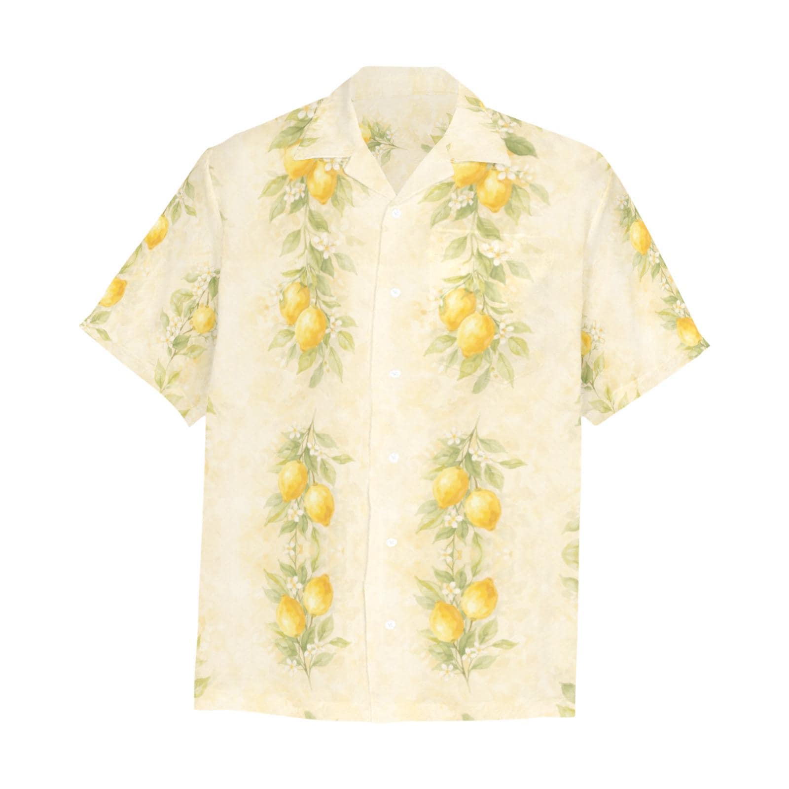 Men’s Lemon Hawaiian Shirt | Yellow Resort Vacation Button-Up
