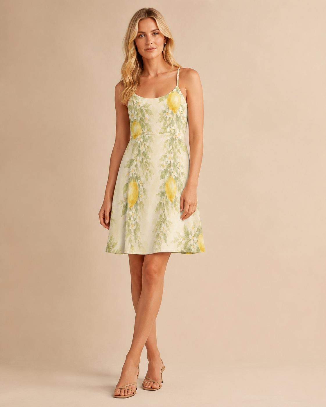 Lemon Blossom Cami Dress | Mediterranean Resort Sundress