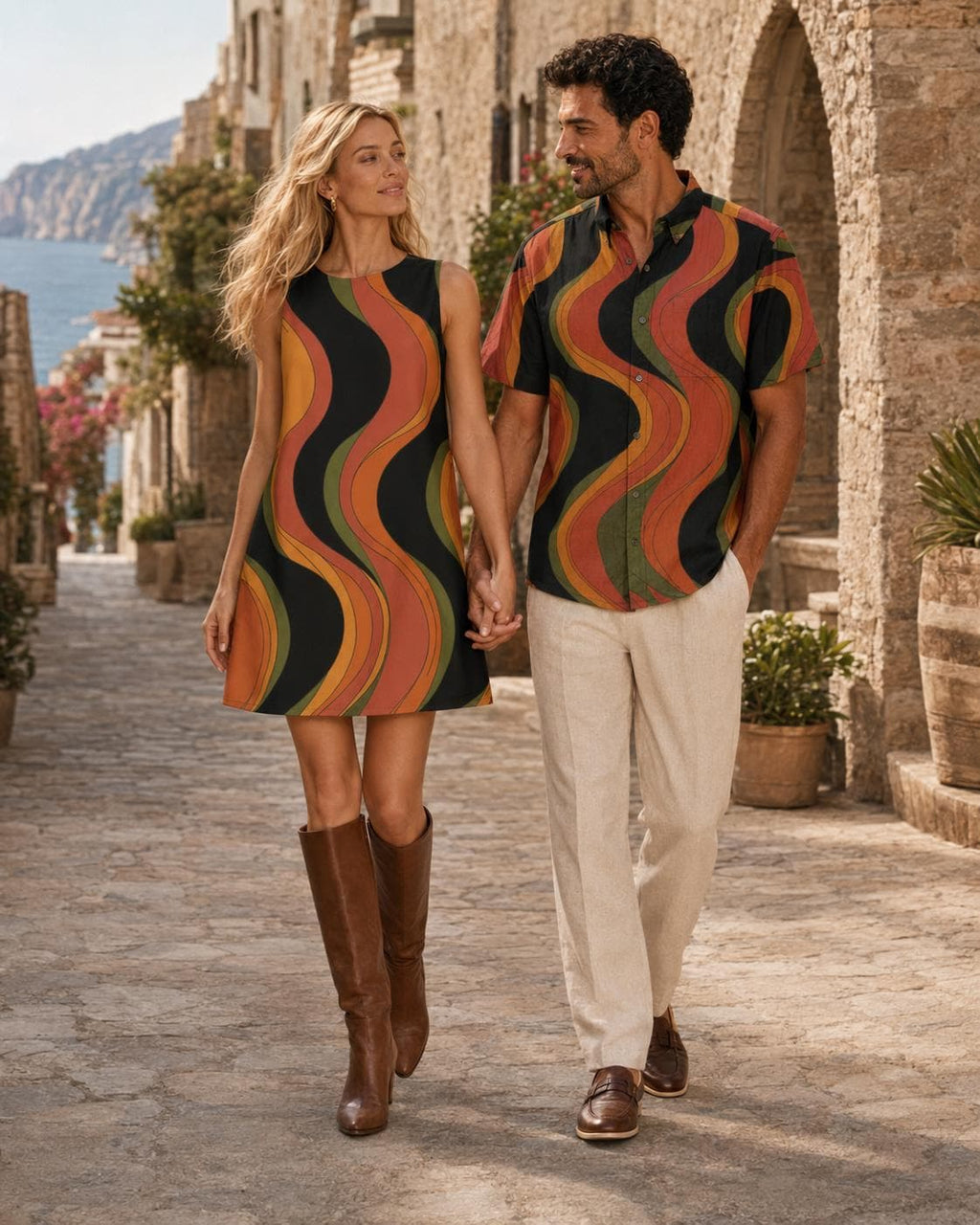 Retro Wave A-Line Mini Dress