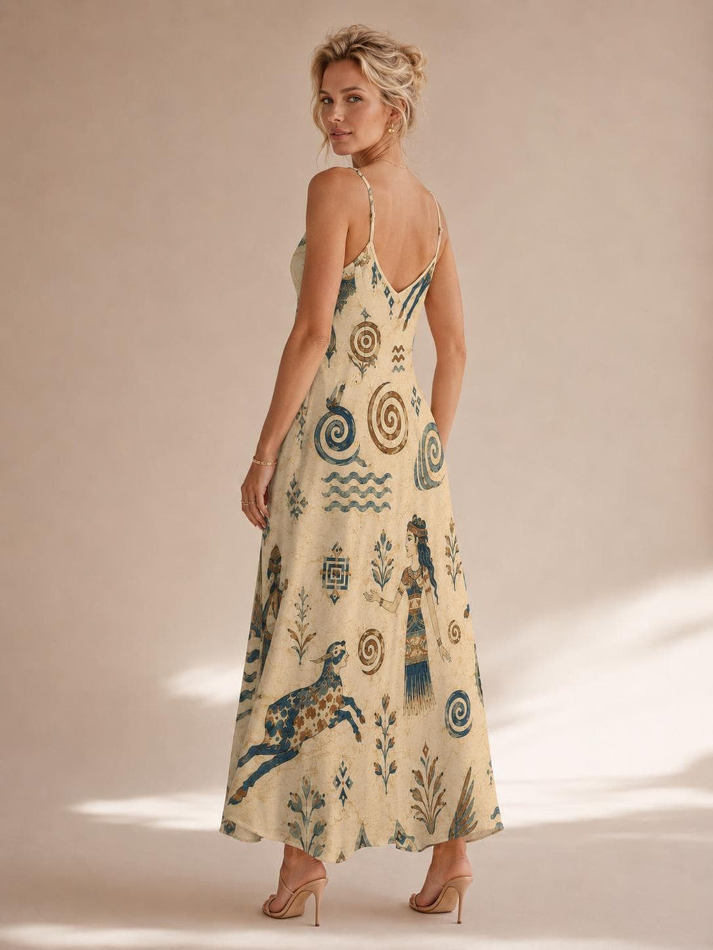 Greek Goddess Maxi Dress | Minoan Tribal Coastal Resort Dress