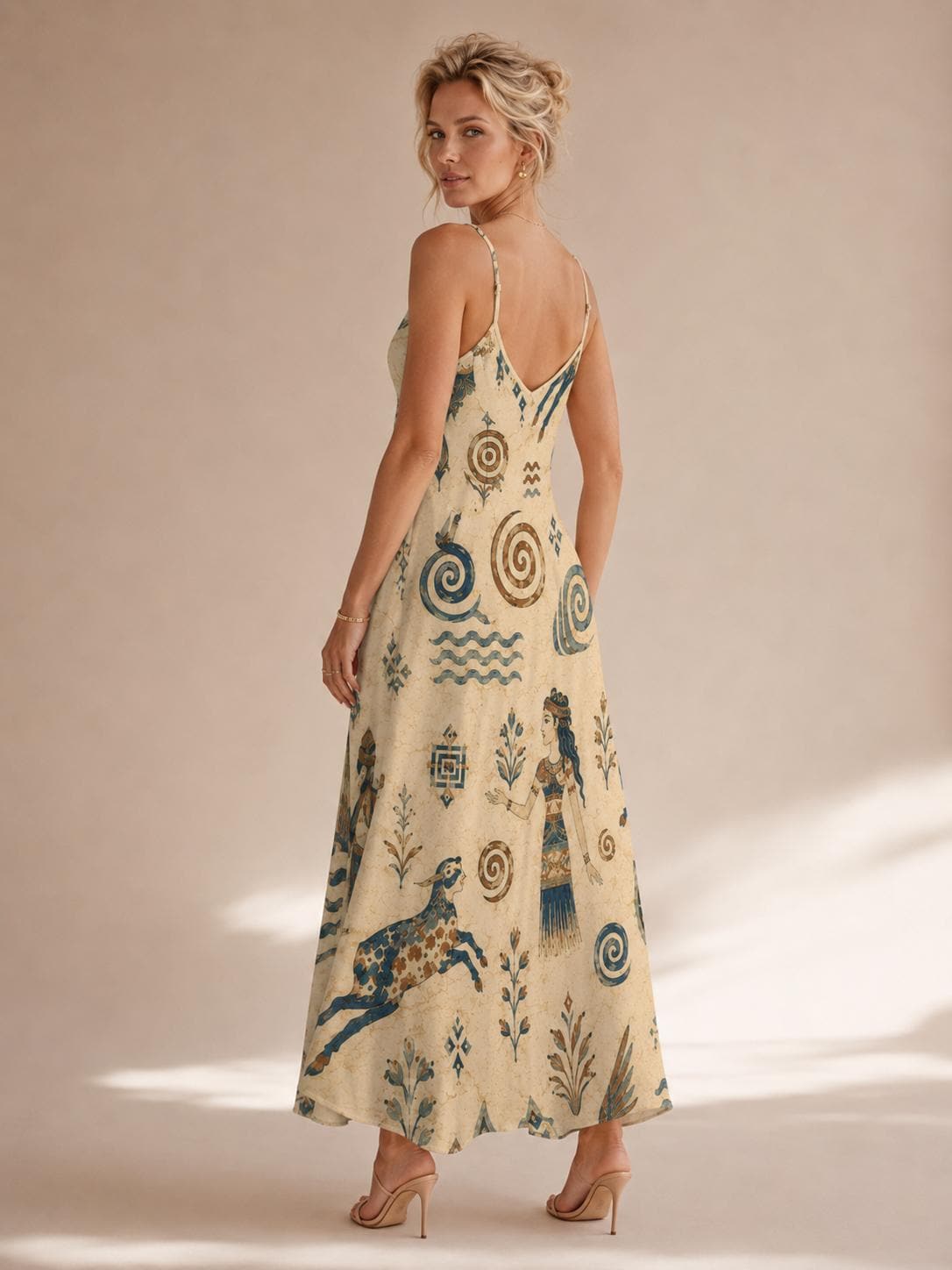 Greek Goddess Maxi Dress | Minoan Tribal Coastal Resort Dress