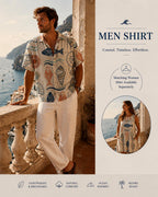 Men’s Coastal Fish Shirt | Mediterranean Matching Vacation Shirt