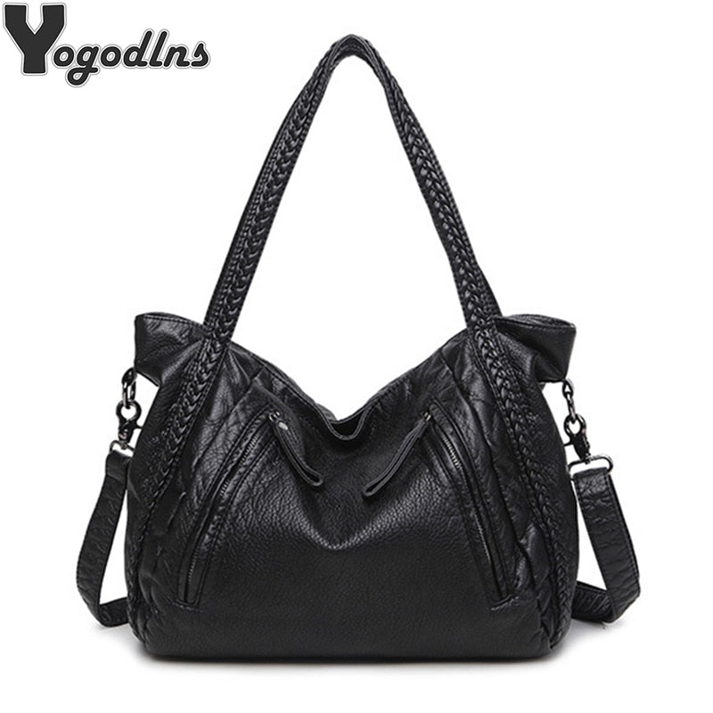 Women's large black hobo tote bag in 47cm or 52cm size
