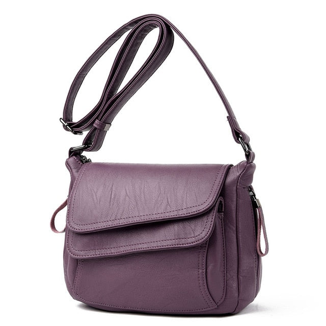 Women's genuine leather shoulder bag in six color options
