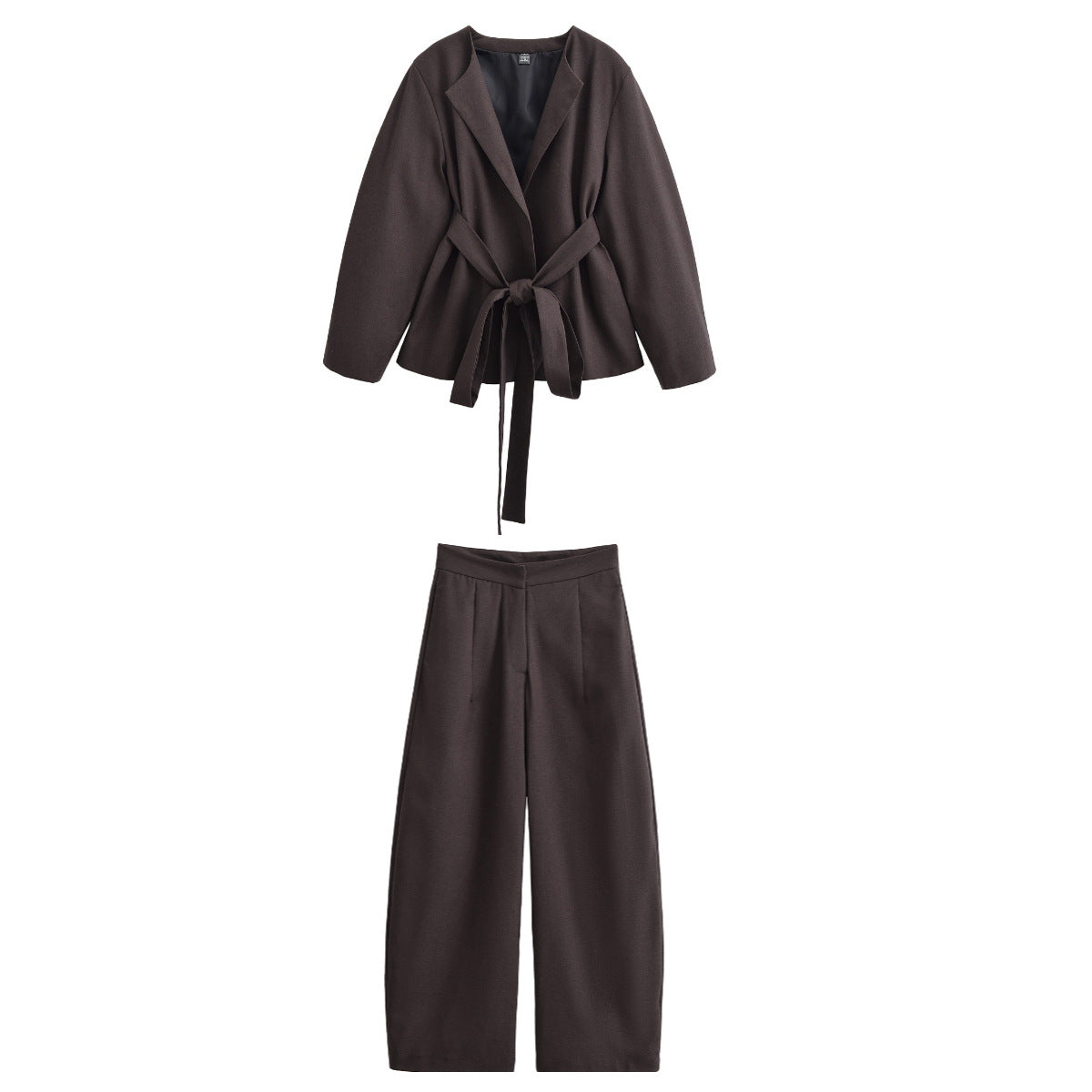 Women's kimono jacket and pants set available in brown and blue