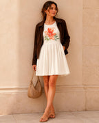 Watercolor Floral Mini Dress | Romantic Sleeveless Summer Dress